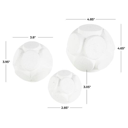 White Resin Textured Orbs Set